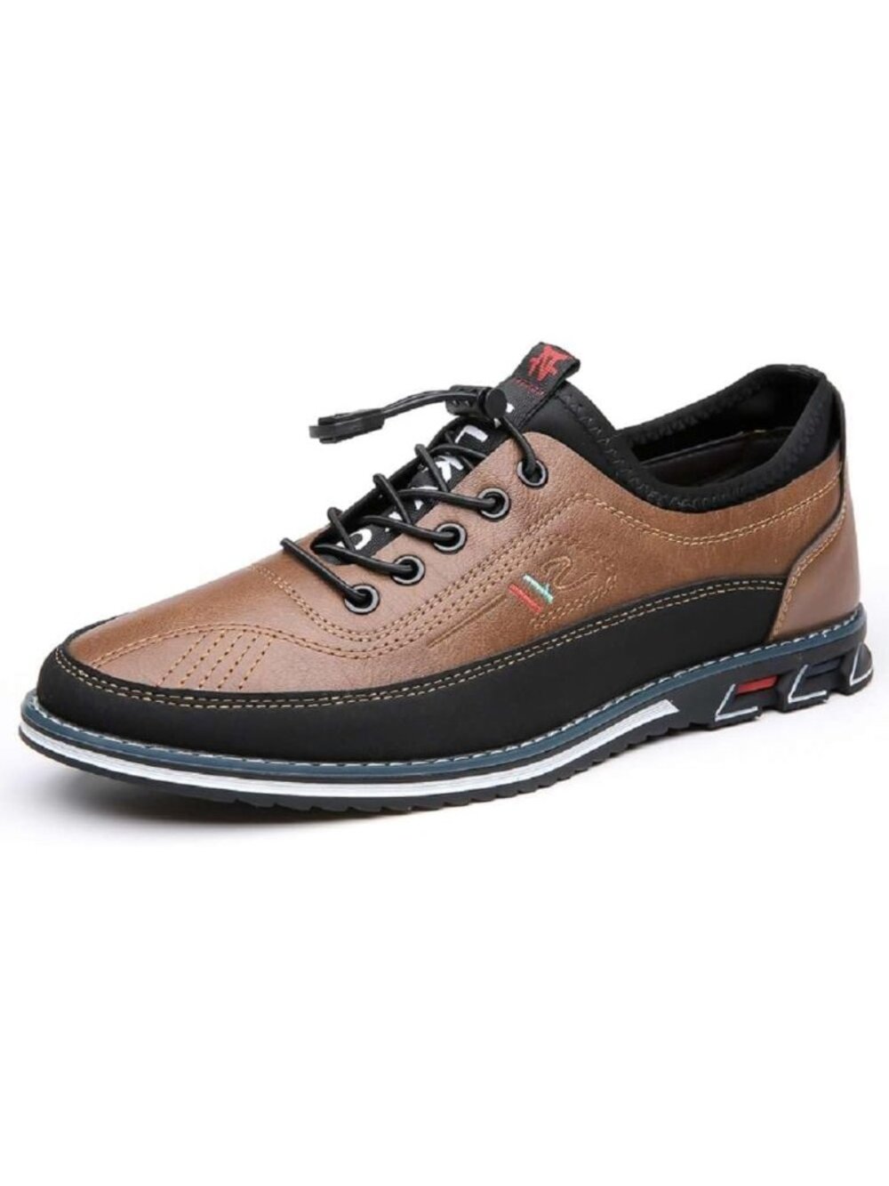 Men's Brown Textured Pebbled Leather Lace-up Pointed Toe Driving Loafers Shoes